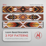 Native Feather Loom Bead Patterns For Bracelets   Set Of 3 Pattern Pertaining To Feather Bead Template