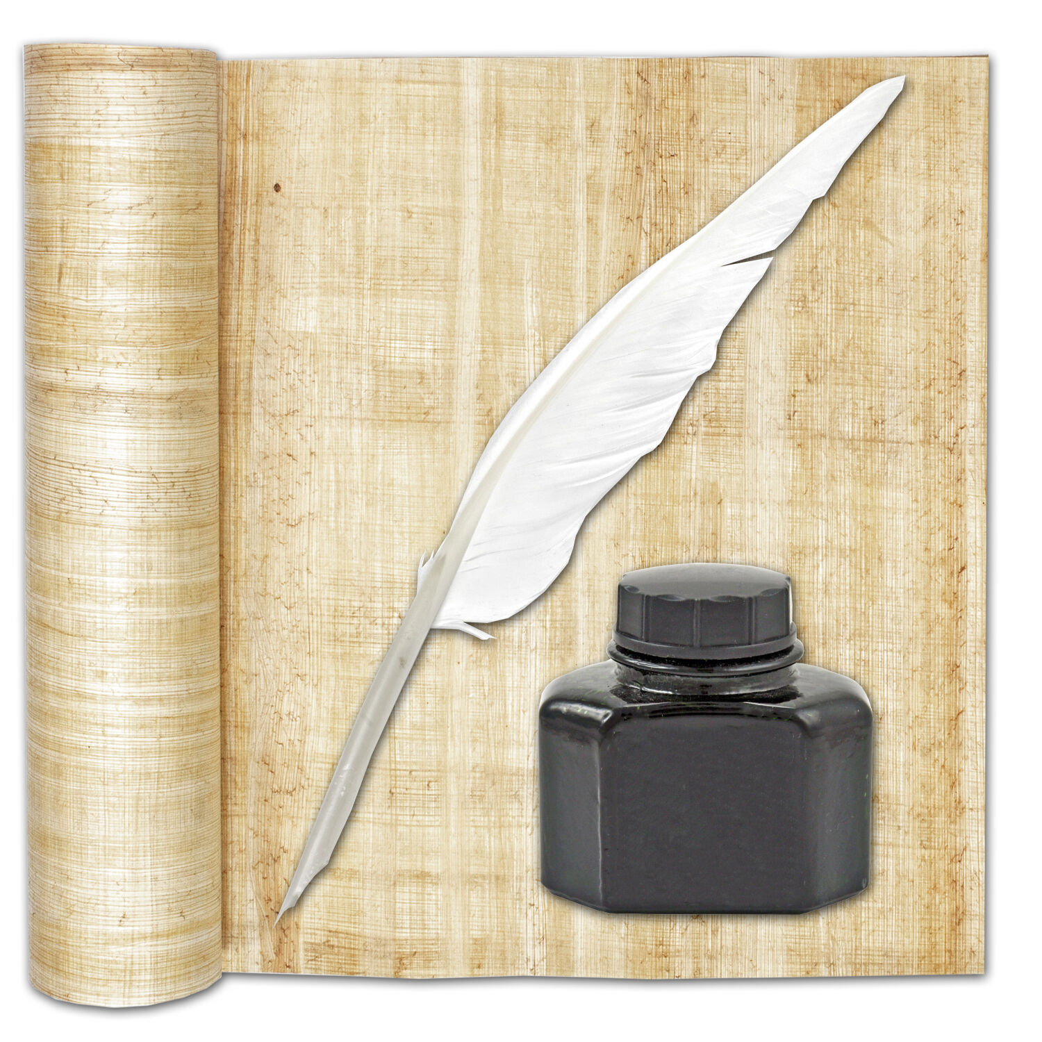 Nofretete Calligraphy Set: Feather, Papyrus &amp;amp; Ink | Roman Shop - The with regard to Feather And Papyrus Template
