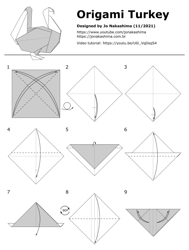 Origami Turkey - Jo Nakashima in Turkey Origami Template
