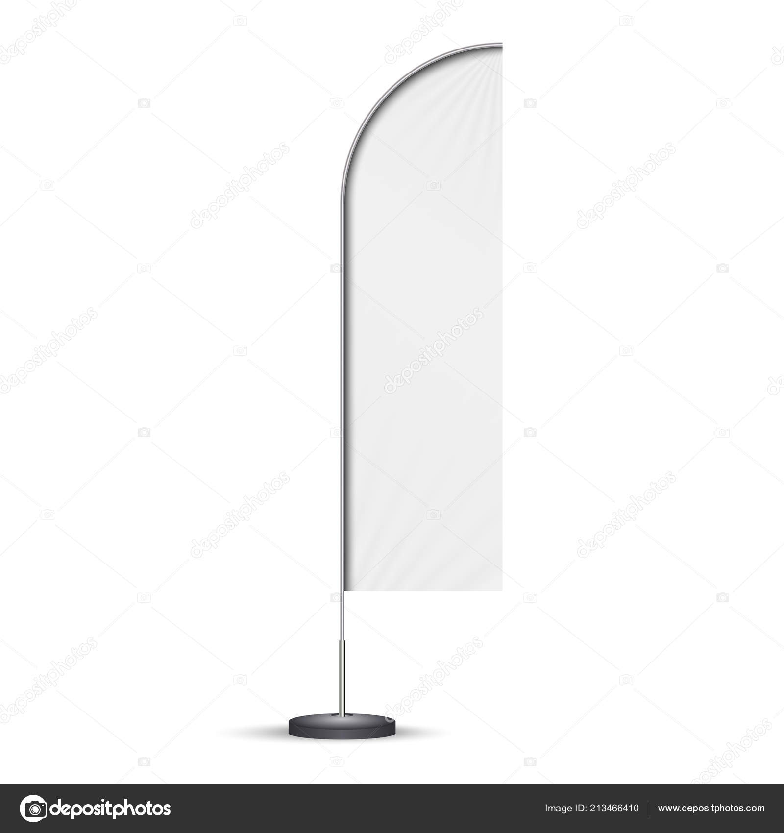 Outdoor Feather Flag Mock Vector Advertising Blank Flag Stock throughout Blank Feather Banner Template