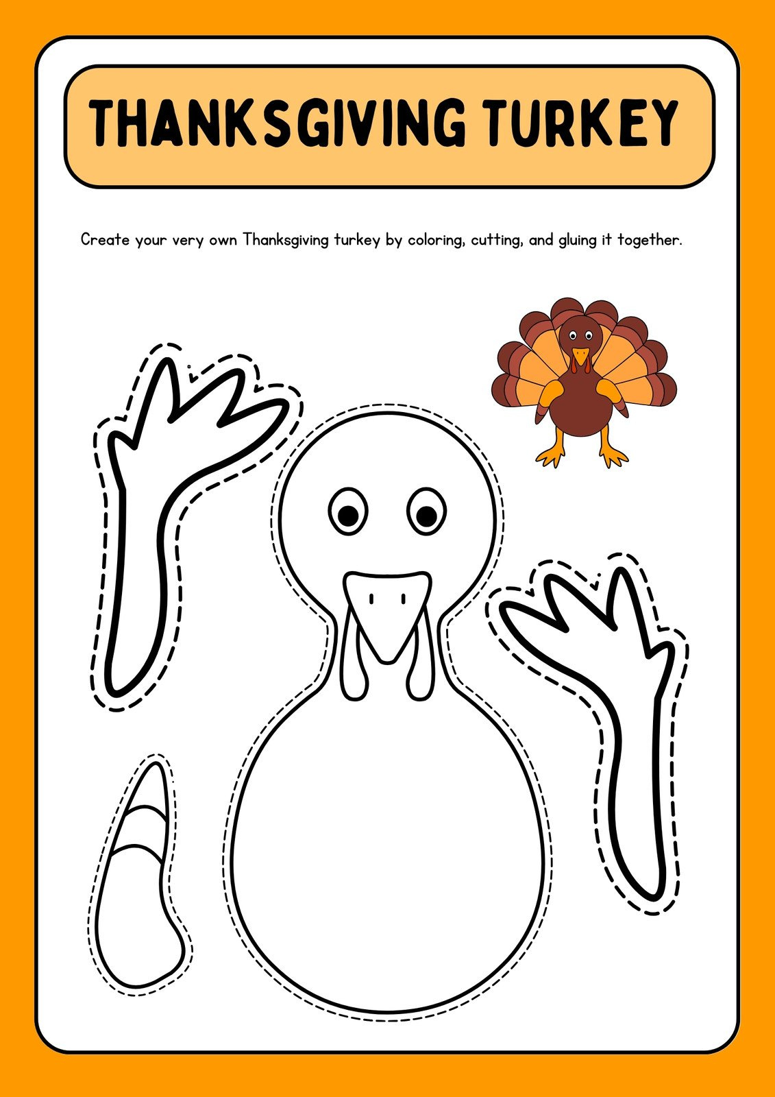 Page 3 - Free Printable Thanksgiving Worksheet Templates | Canva with regard to First Palette Turkey Template