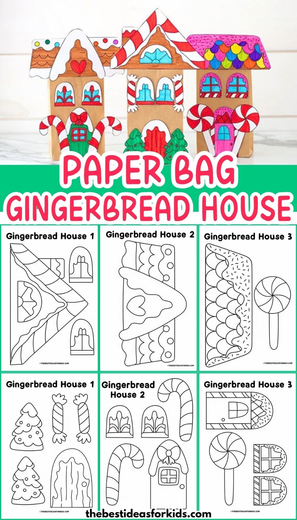 Paper Bag Gingerbread House Templates inside Gingerbread House Template For Paper Bag