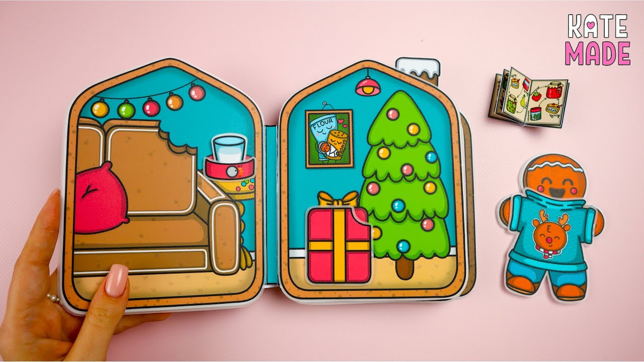 Paper Gingerbread House Diy Tutorial in Gingerbread House Template Book