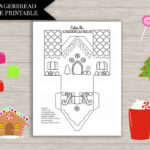 Paper House Gingerbread House Printable   "Gingerbread Coloring Throughout 3d Paper Gingerbread House Template