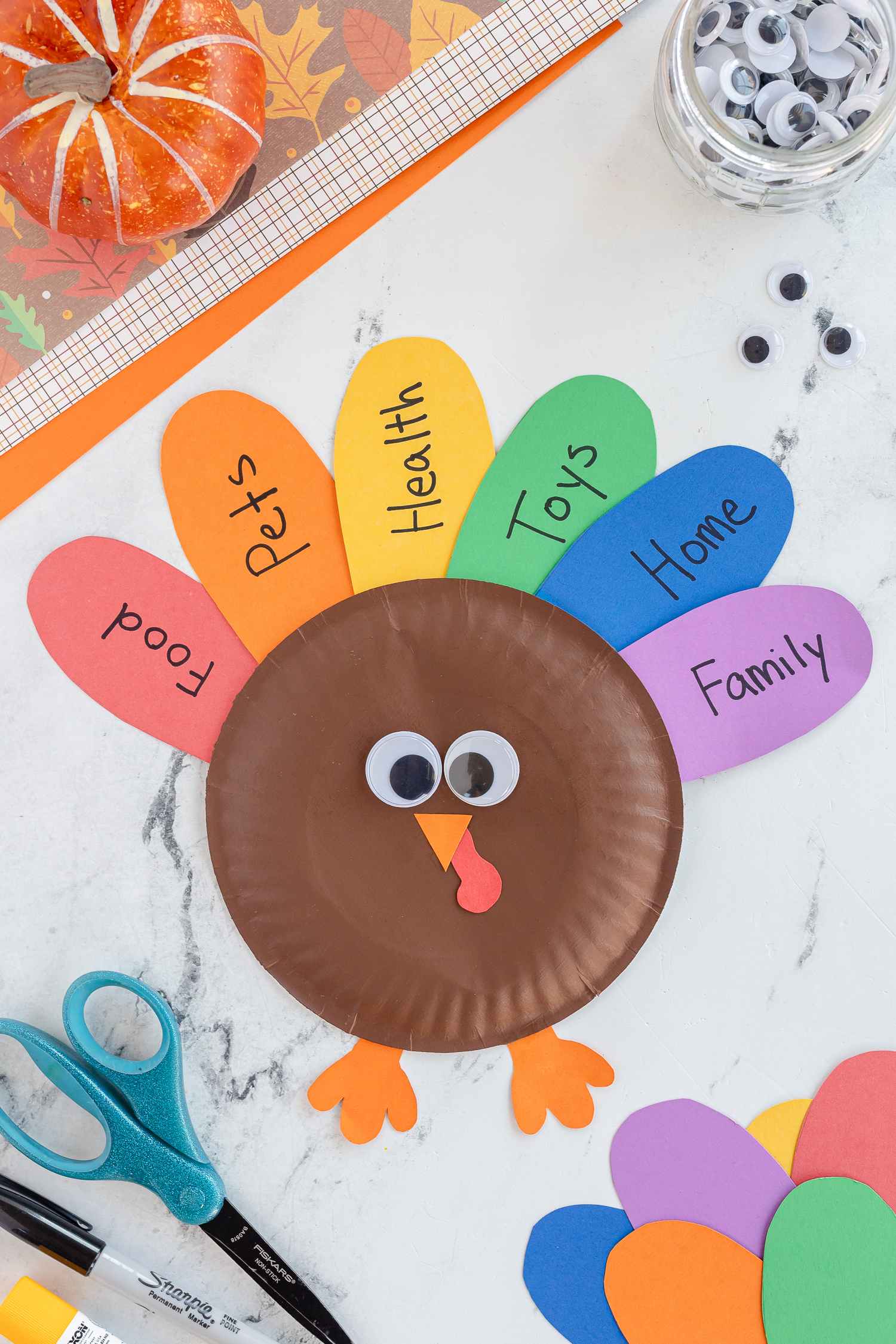 Paper Plate Turkey Craft - Made To Be A Momma inside Paper Plate Turkey Craft Template
