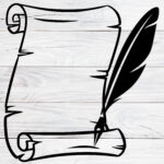 Papyrus With Feather Clipart Design For Cut Machine Svg, Png, Jpg Intended For Feather And Papyrus Template