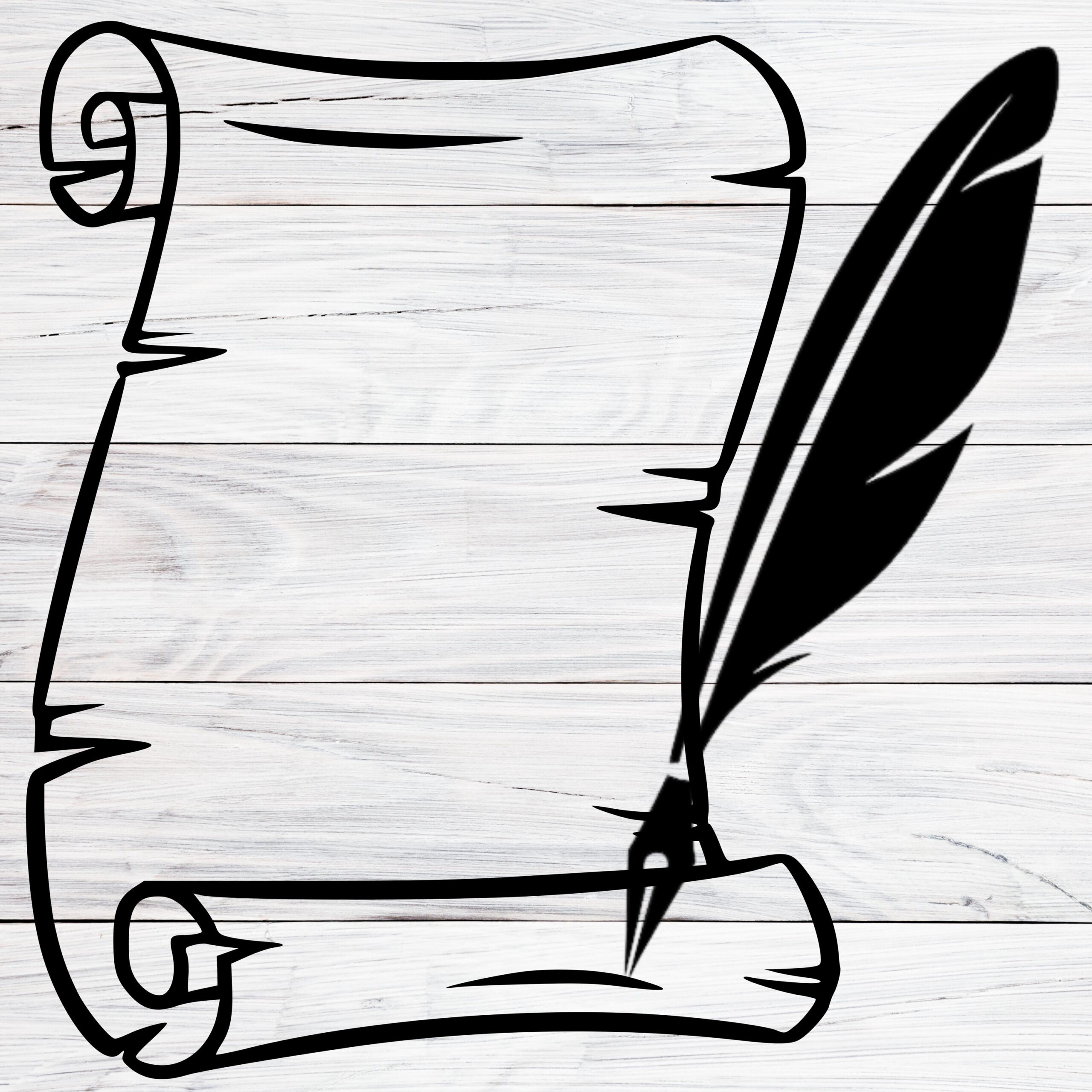 Papyrus With Feather Clipart Design For Cut Machine Svg, Png, Jpg intended for Feather and Papyrus Template