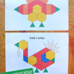 Pattern Block Turkeys   Free Printable   Picklebums For Free Pattern Block Turkey Template