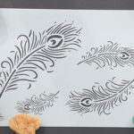 Peacock Feather Stencil In A4 For Furniture, Fabric, Murals Within Peacock Feather Stencil Template