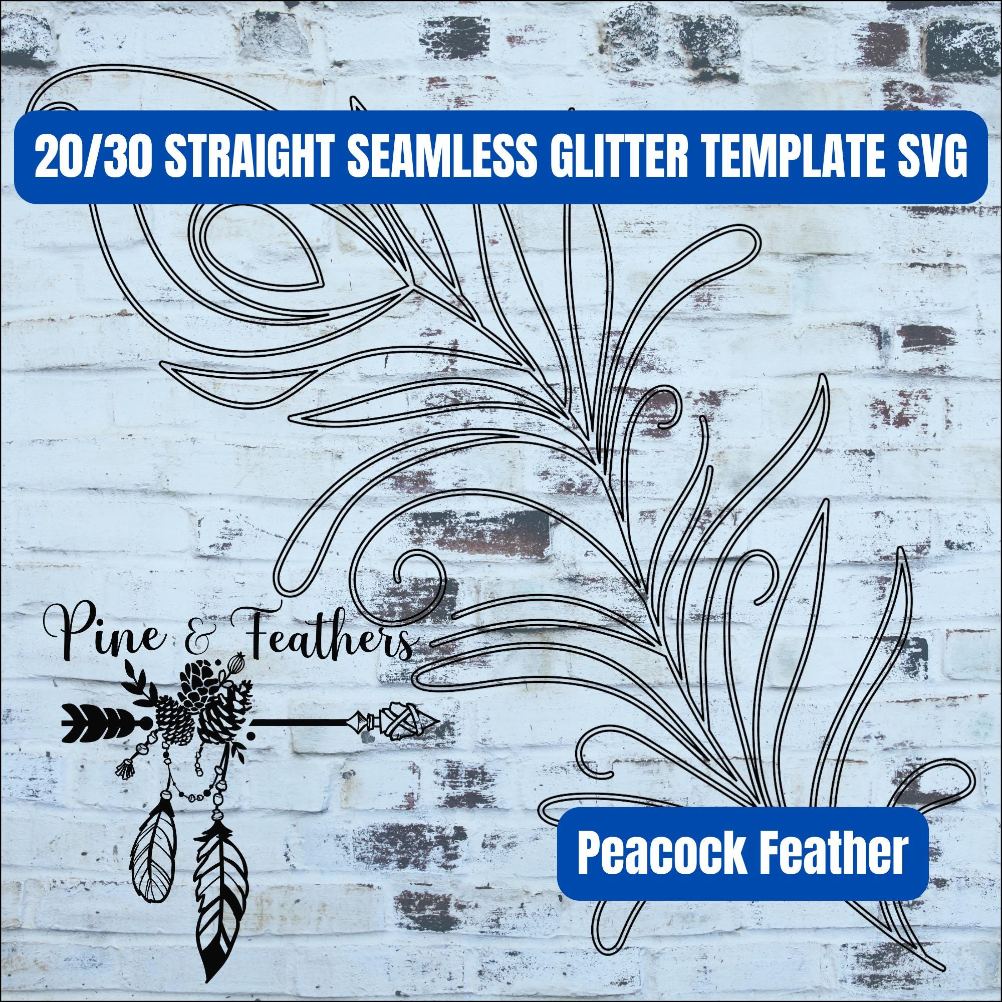 Peacock Feather Tumbler Template For 20 Or 30Oz Skinny Straight within Blue Peacock Feather Template