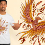 Phoenix Bird Fantasy Animal T Shirt Design Psd Editable Template Throughout PSD Template To Feather A Shirt