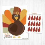 Pin The Gobbler Game Template   Digital Pin The Tail Thanksgiving Throughout Pin The Tail On The Turkey Template