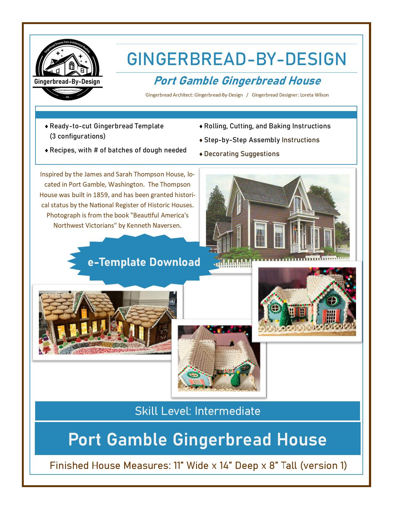 Port Gamble Gingerbread House Template - Etsy inside Gingerbread House Template Book