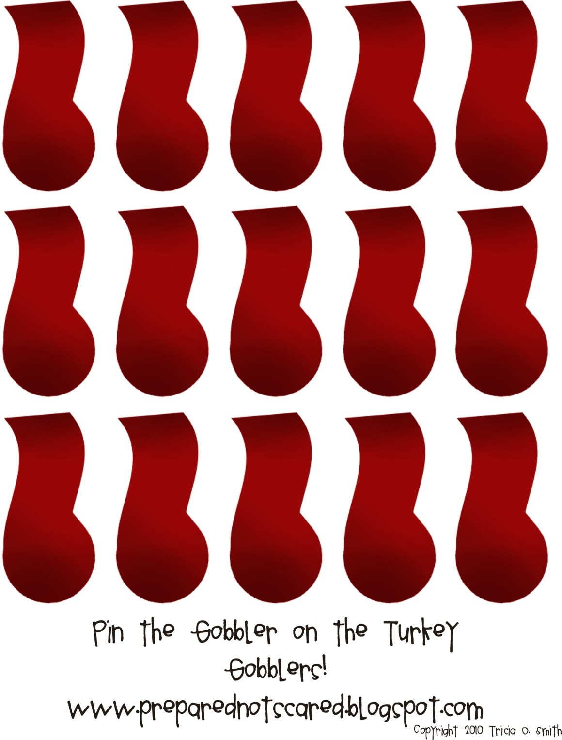 Prepared Not Scared!: Pin The Gobbler On The Turkey! in Turkey Gobbler Template