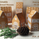 Printable Christmas Gingerbread Houses, 3D Paper House Gift For Christmas Gingerbread House Template