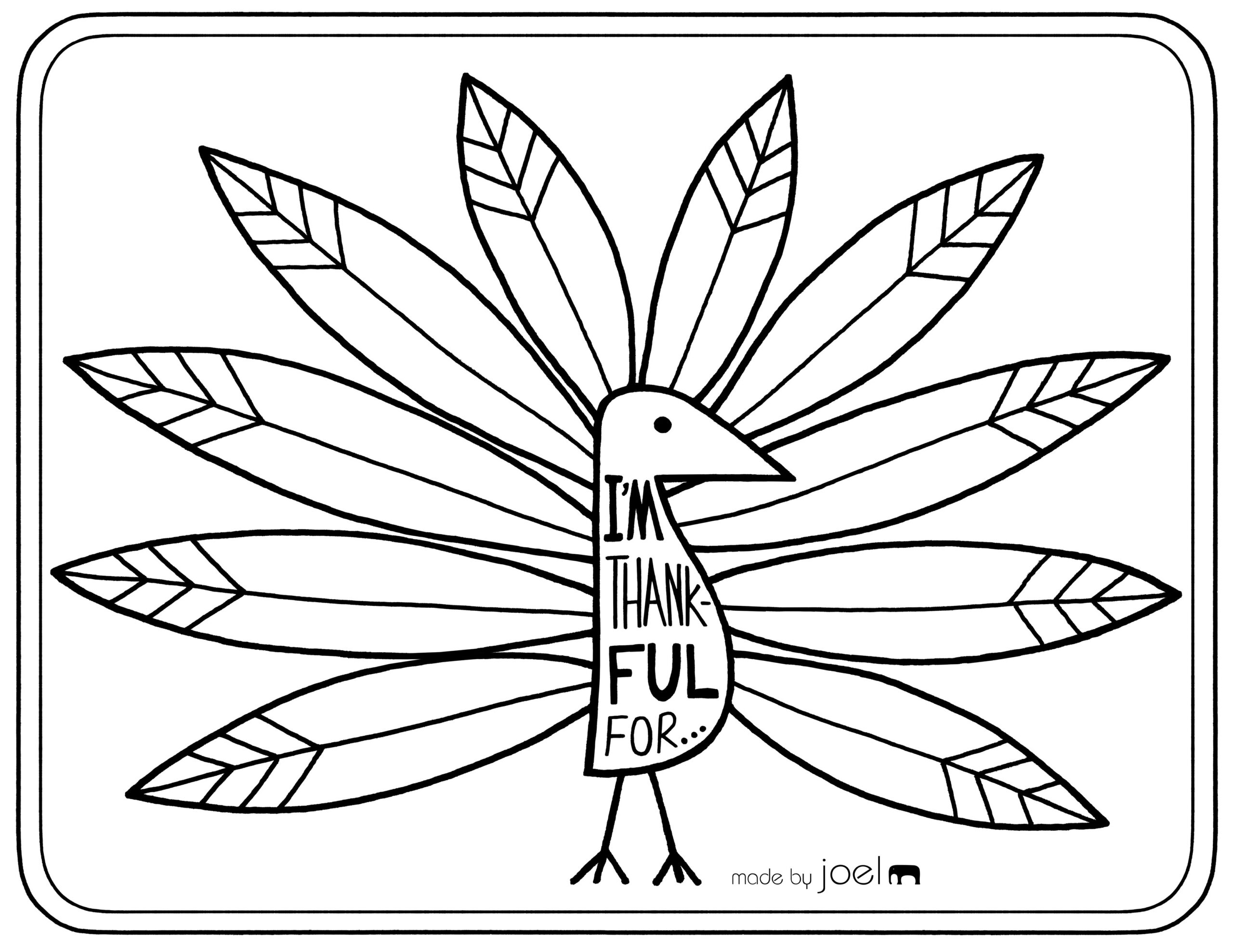 Printable Placemat For Giving Thanks – Madejoel with Turkey Placemat Template