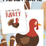 Printable Thanksgiving Family Game "Pin The Feather" Throughout Pin The Feathers On The Turkey Template