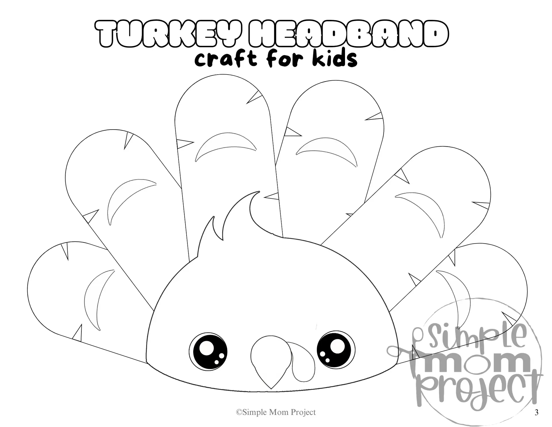 Printable Turkey Headband Diy Paper Craft For Kids - Simple Mom with regard to Preschool Turkey Headband Template