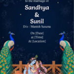 Radhe Krishna Invitation Design   Cardmakerz Pertaining To Indian Wedding Card Krishna Feather Template