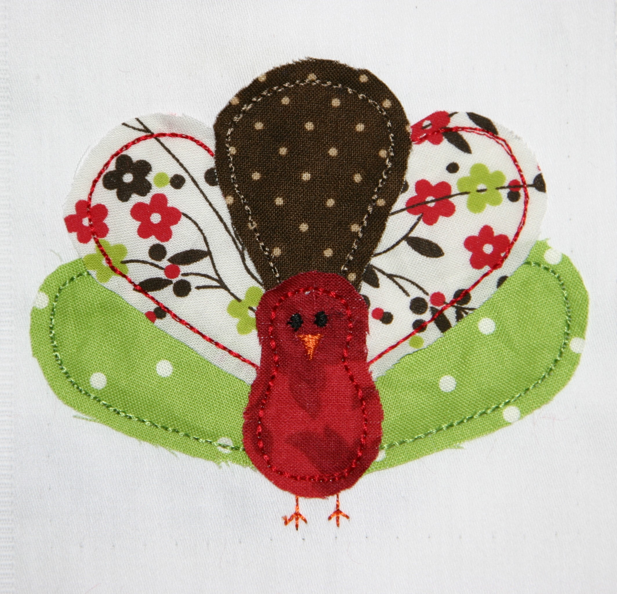 Raggy Turkey Applique Machine Embroidery Design in Turkey Applique Template