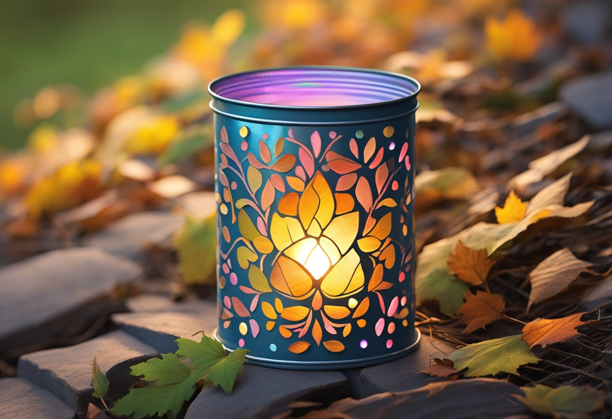 Recycled Tin Can Luminary: Crafting Upcycled Lights for Tin Can Lantern Design Template Feather