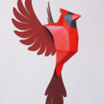 Red Cardinal Bird Papercraft Pdf Templatesmagapaperwood Inside Cardinal Feather Template