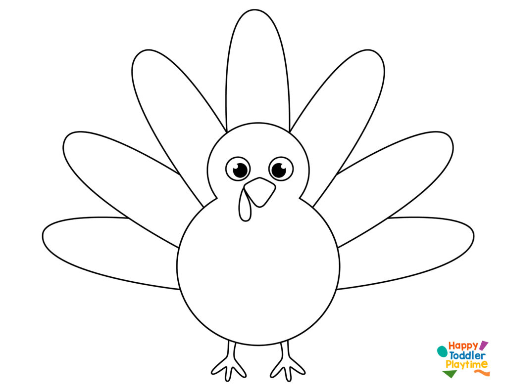 Salt Painted Turkey Craft With Free Turkey Template - Happy inside Cartoon Turkey Template