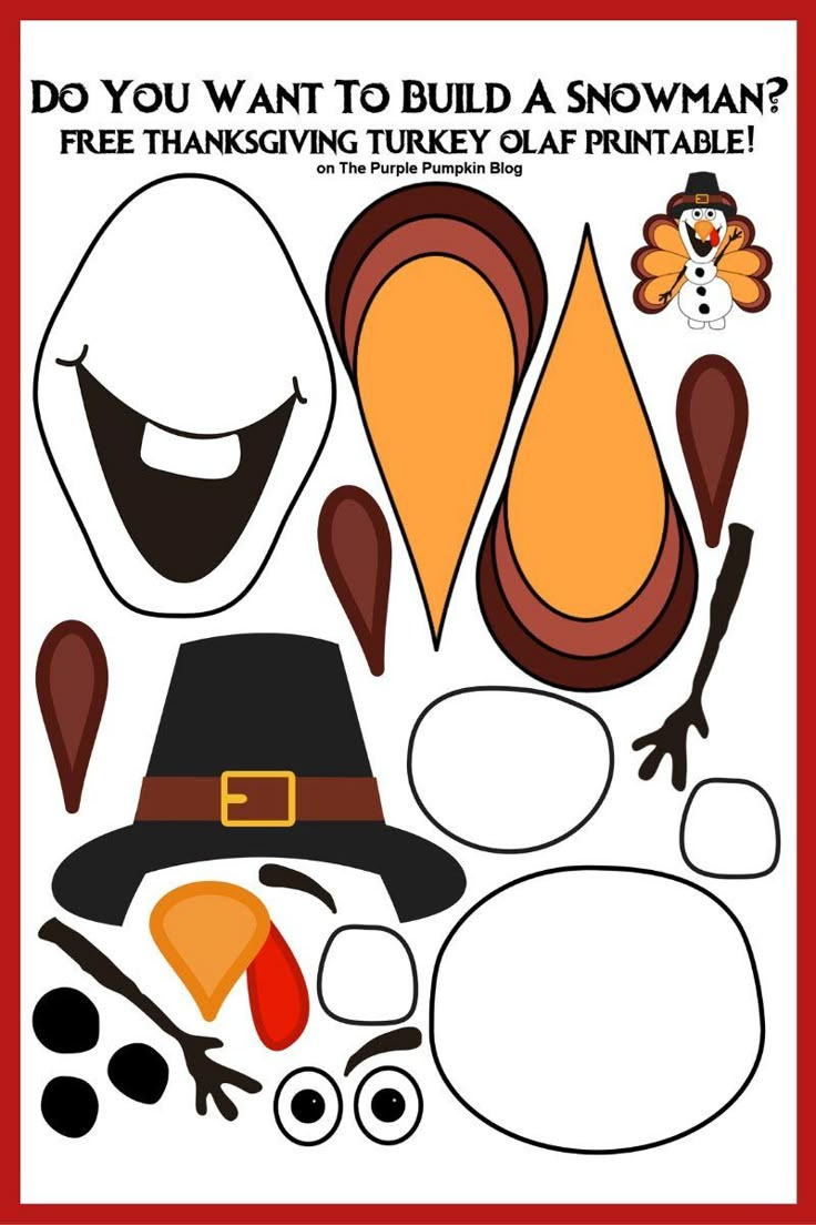 Say Hello To Thanksgiving Turkey Olaf! Do You Want To Build A intended for Free Printable Turkey Mask Template