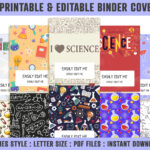 Science Binder Cover, 10 Printable & Editable Covers+Spines Regarding Silver Feather Binder Cover Template