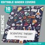 Science Binder Cover, 10 Printable & Editable Covers+Spines Throughout Silver Feather Binder Cover Template