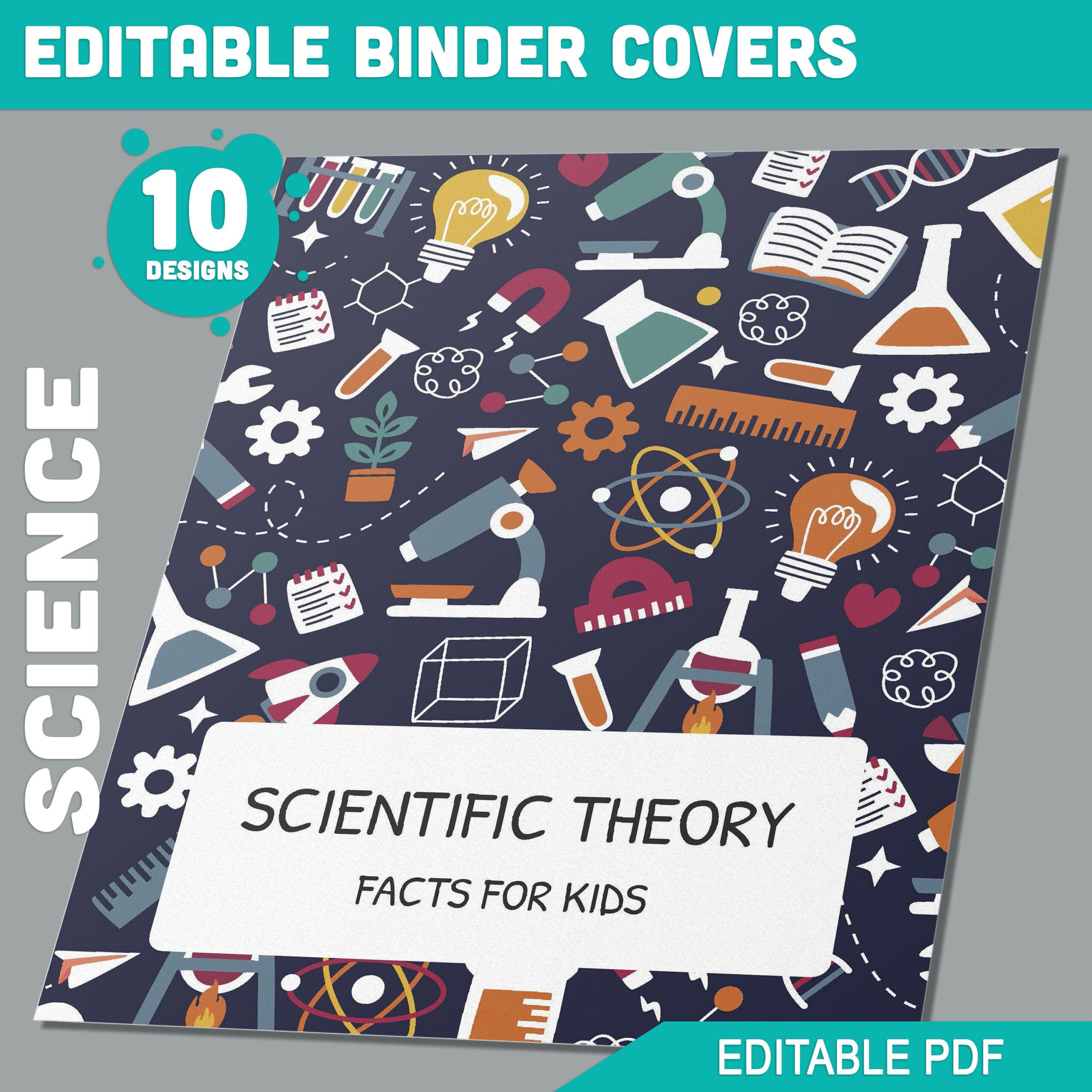 Science Binder Cover, 10 Printable &amp;amp; Editable Covers+Spines throughout Silver Feather Binder Cover Template