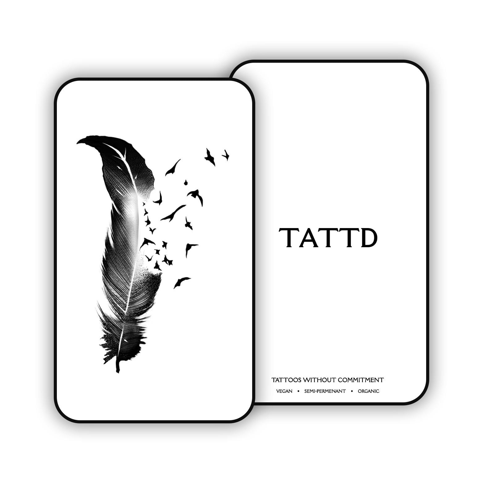 Semi Permanent Tattoo | Fading Feather | Last Up To 2 Weeks throughout Fading Feather Tattoo Template