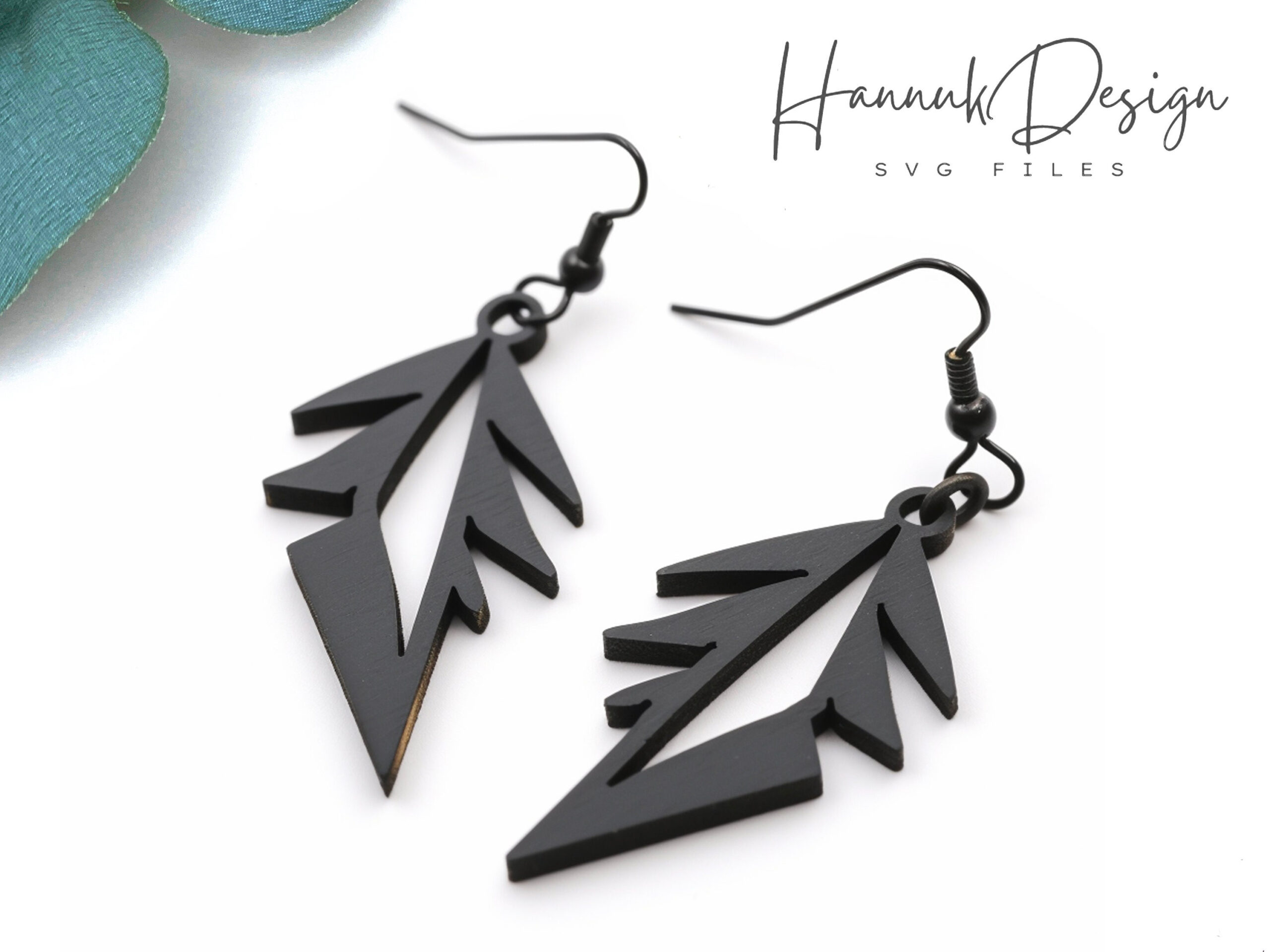 Sharp Edges Feather Shape Earring Svg Laser Cut File For Glowforge, Wooden,  Acrylic, Leather Earring Template Svg Digital Download within Laser Cut Feather Earrings Template