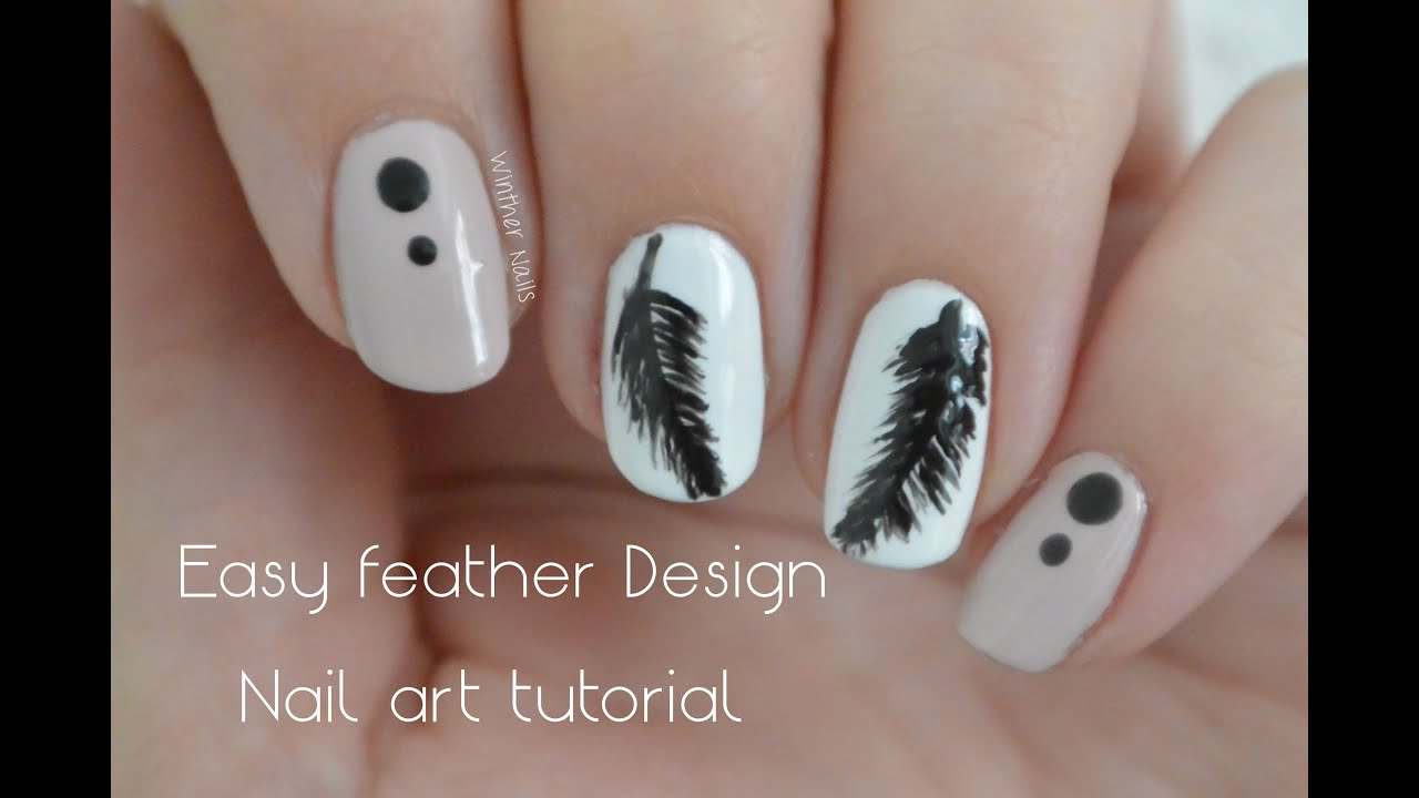 Simple And Elegant Feather Design | Nail Art Tutorial with regard to Feather Nail Art Template