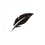 Simple Flat Feather Icon Illustration Design, Silhouette Feather Regarding Silhouette Feather Template