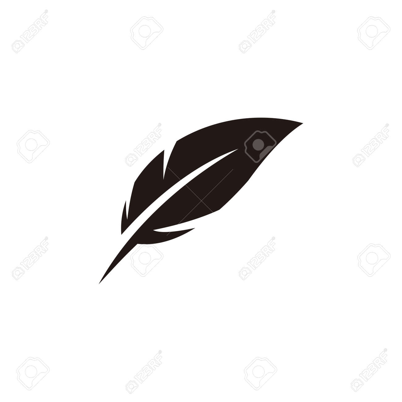 Simple Flat Feather Icon Illustration Design, Silhouette Feather regarding Silhouette Feather Template