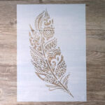 Slgift Mandala Feather Stencil Template For Diy Crafts   A2 India In Paper Indian Feather Template