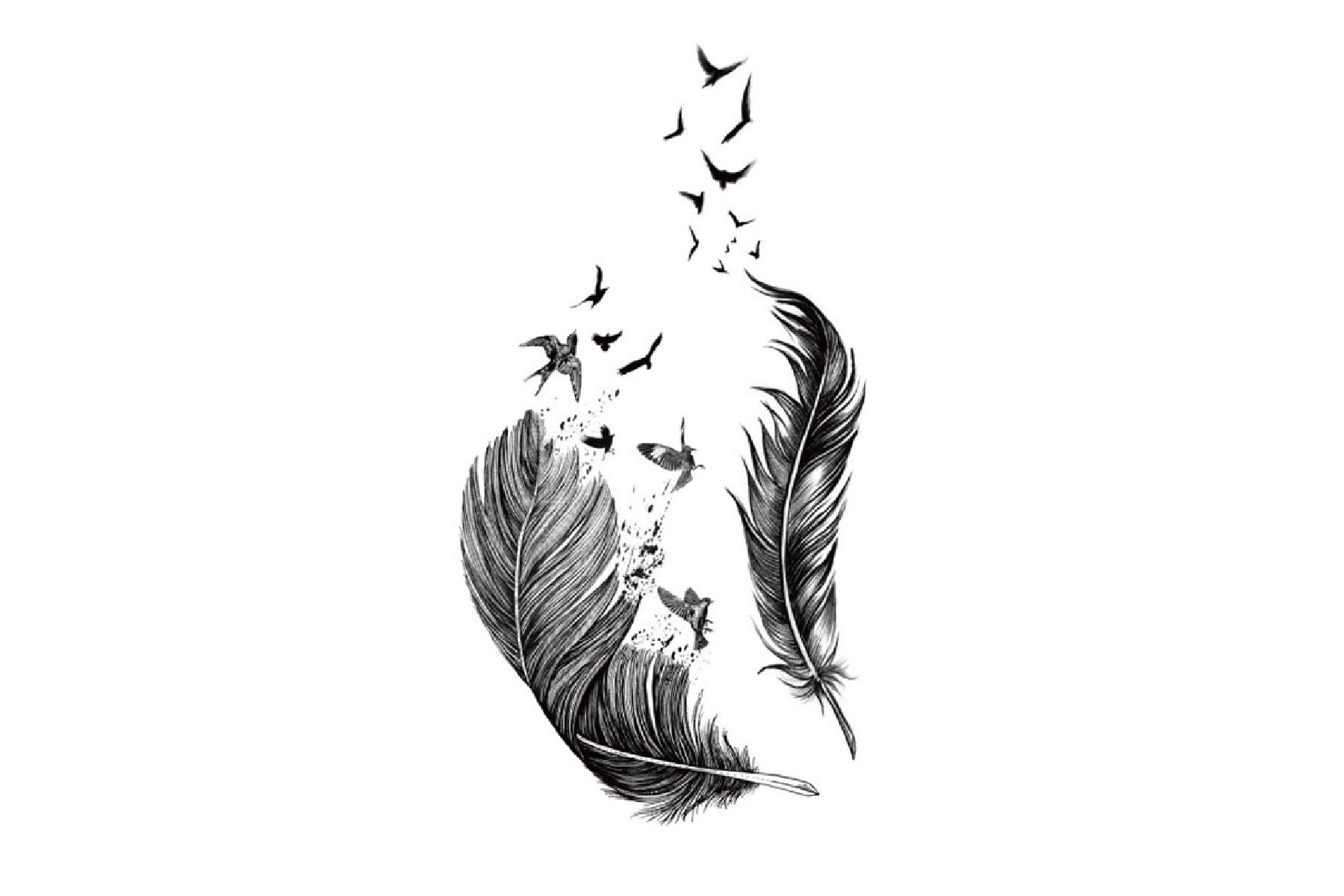Small Feather Tattoo - Etsy Denmark in Feather Helix Tattoo Template