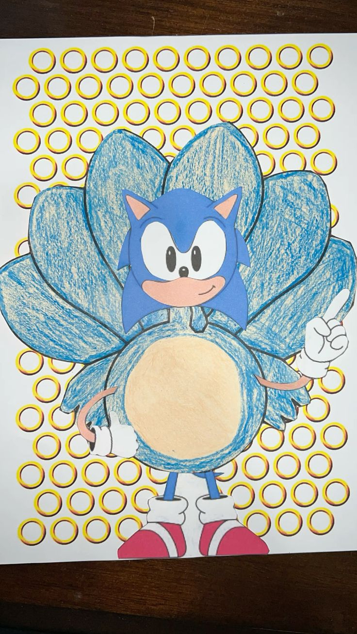 Sonic The Hedgehog Turkey In Disguise with Free Printable Sonic Turkey Disguise Template