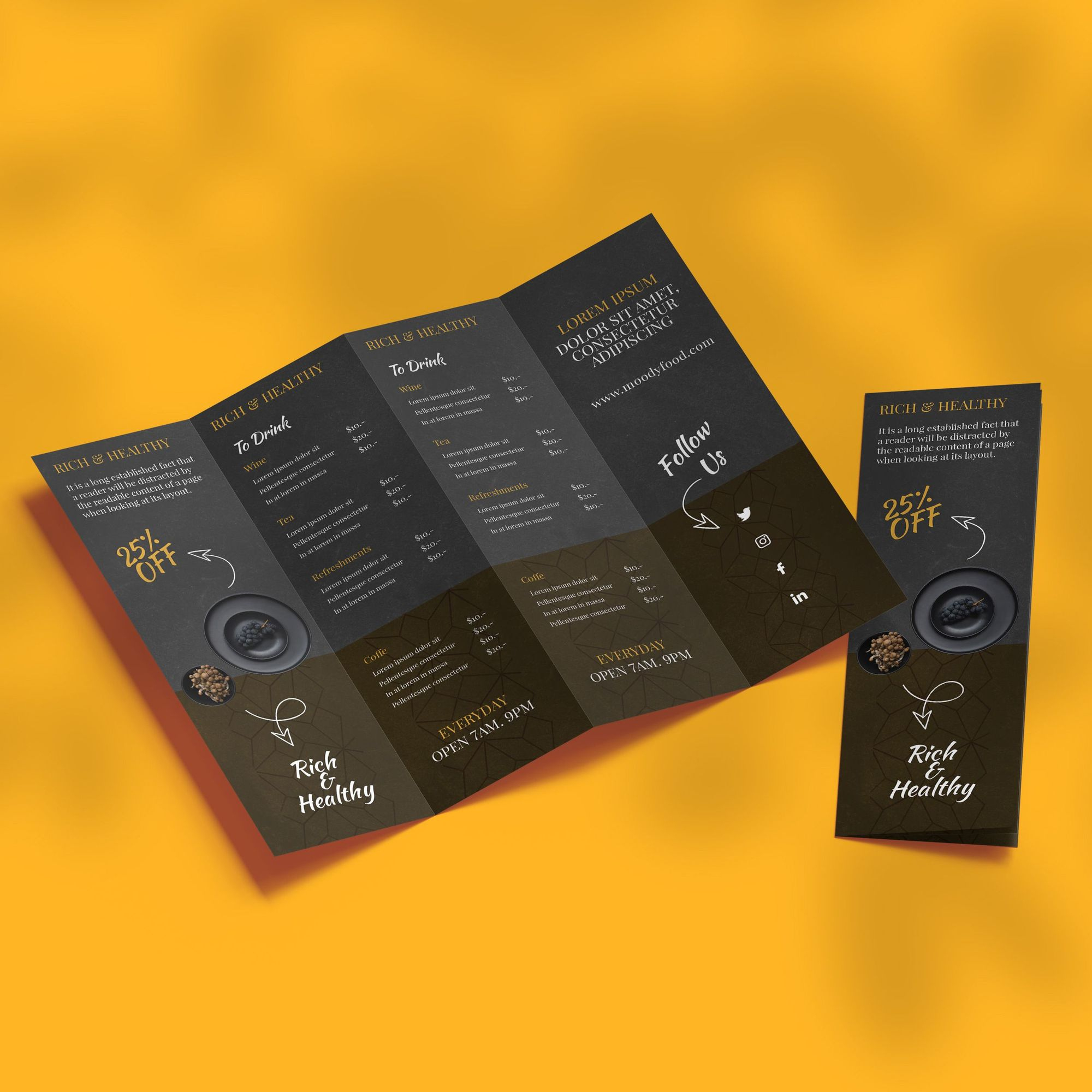 Specialty Folds Brochures - Hotcards with Creative Brochure Cover Designs Feather Template