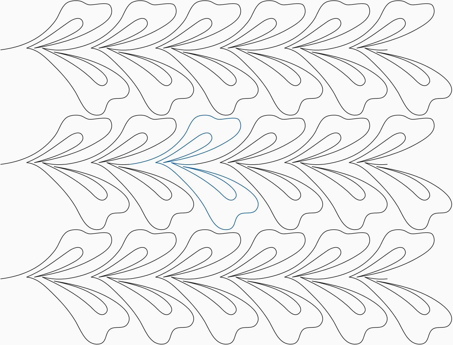 Spineless Feathers Collection E2E Design 3 - Digital Or Printable intended for Printable Quilting Feather Template