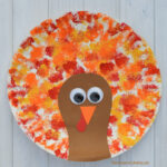 Sponged Painted Thanksgiving Turkey Craft   The Resourceful Mama With Regard To Paper Plate Turkey Craft Template