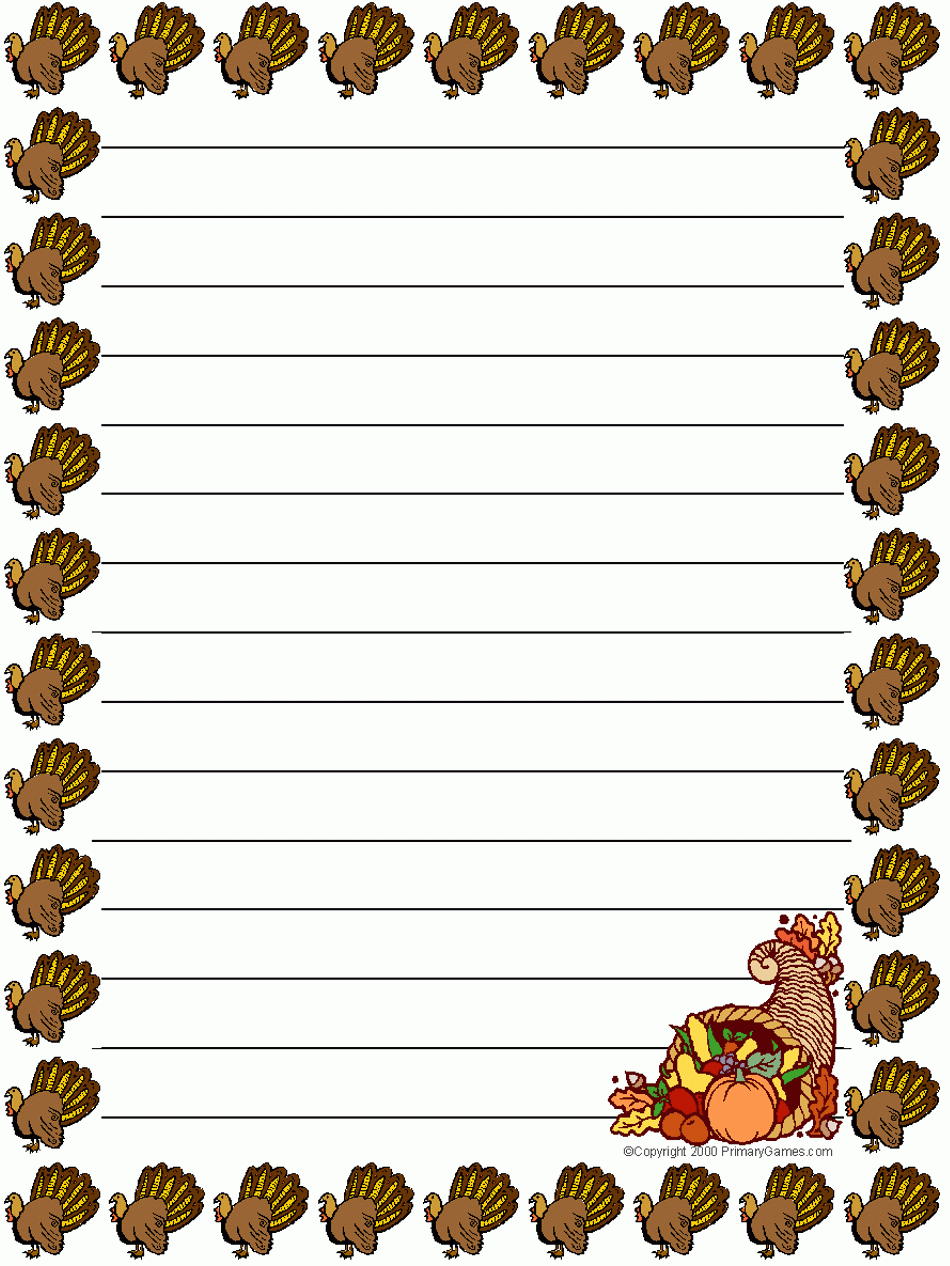Stationery - Primarygames - Free Printable Worksheets pertaining to Free Turkey Writing Paper Template