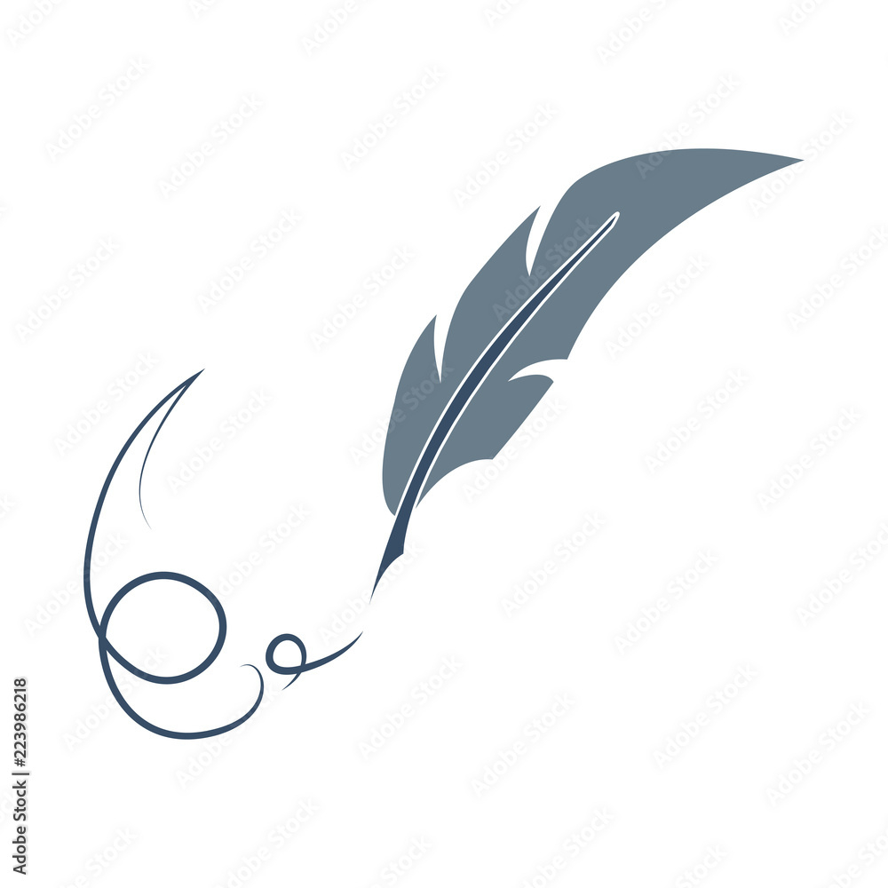 Stock-Vektorgrafik „Feather Icon. Illustration Of Feather Making inside Feather Writing Template