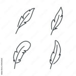 Stock Vektorgrafik „Feather, Pen Icon Template Color Editable For Feather Sign Template