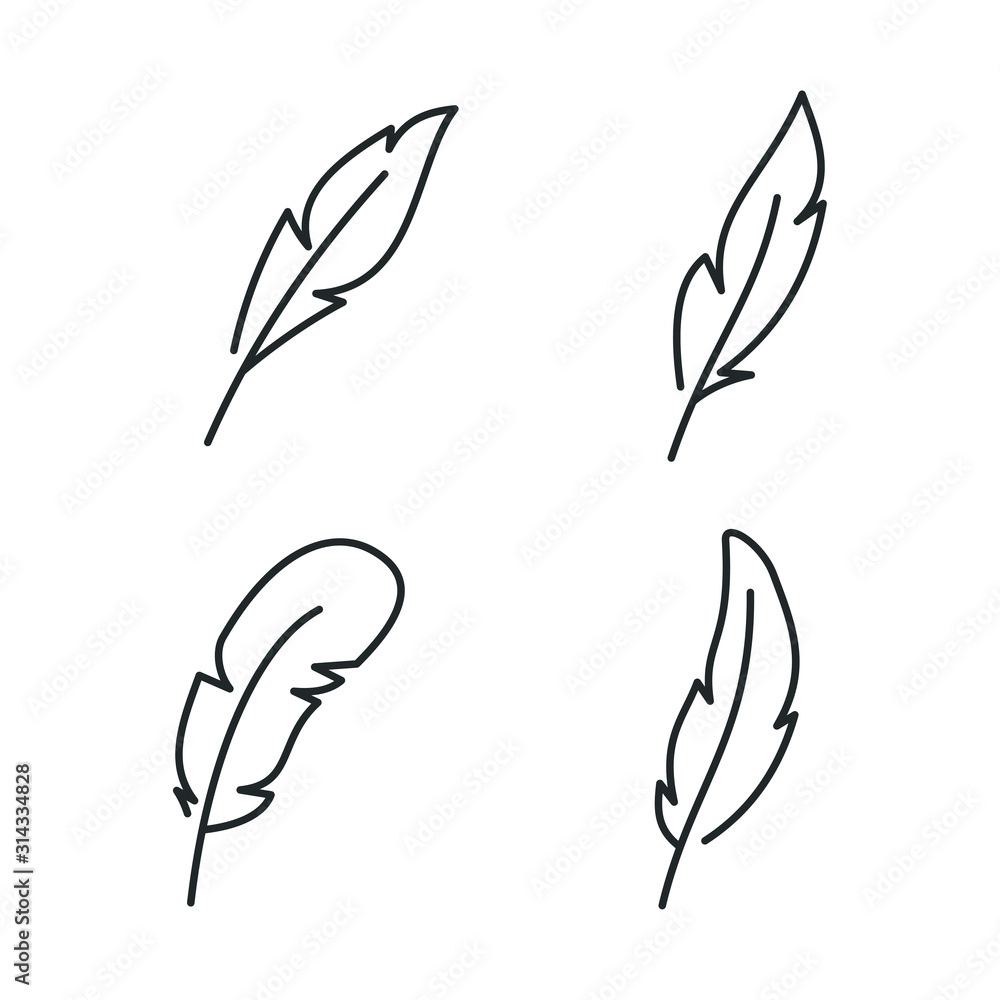 Stock-Vektorgrafik „Feather, Pen Icon Template Color Editable for Feather Sign Template