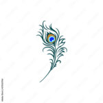 Stock Vektorgrafik „Peacock Feather Vector Illustration For An Intended For Template Peacock Feather