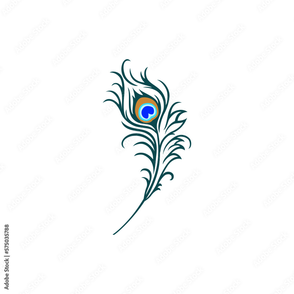 Stock-Vektorgrafik „Peacock Feather Vector Illustration For An intended for Template Peacock Feather