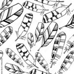 Stock Vektorgrafik „Seamless Bird Feather Pattern. The Owl Feather With Owl Feather Template