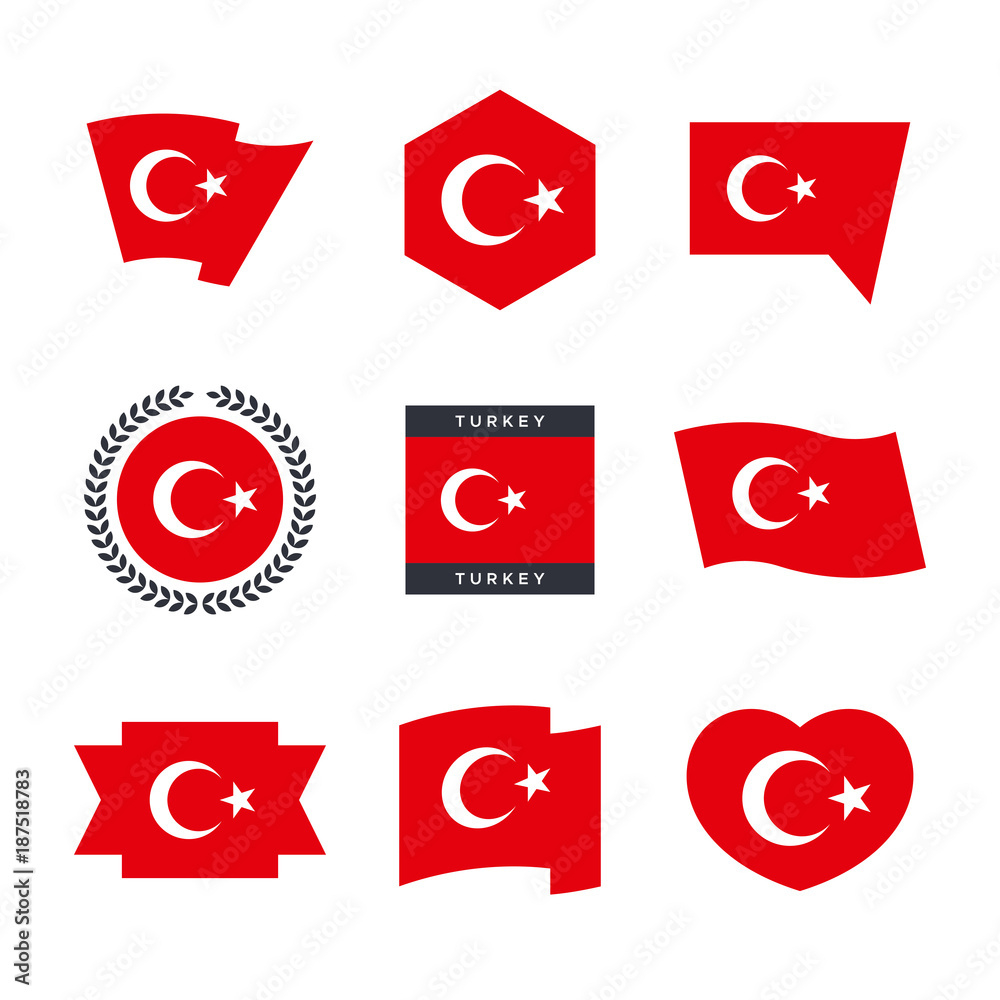Stock-Vektorgrafik „Turkey Flag Vector Icons And Logo Design throughout Turkey Flag Template